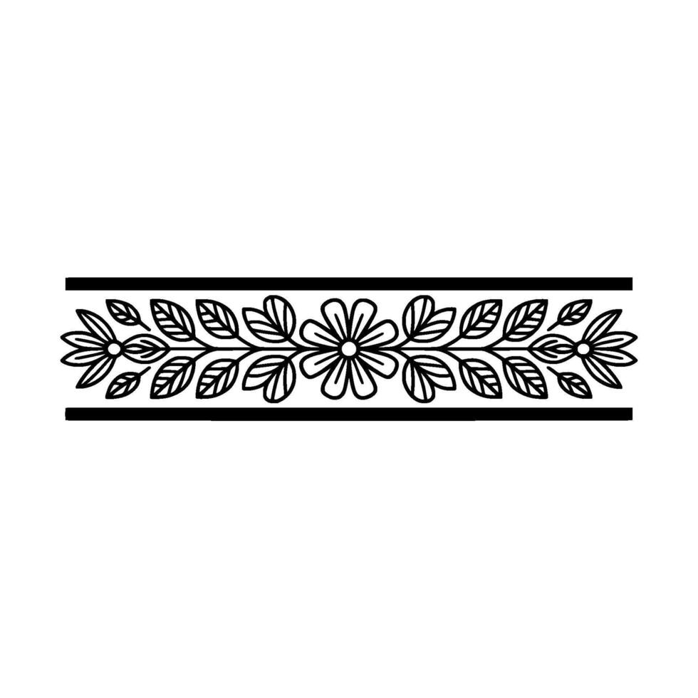Elegant Botanical Border, Vintage Style - Floral, Minimalist vector