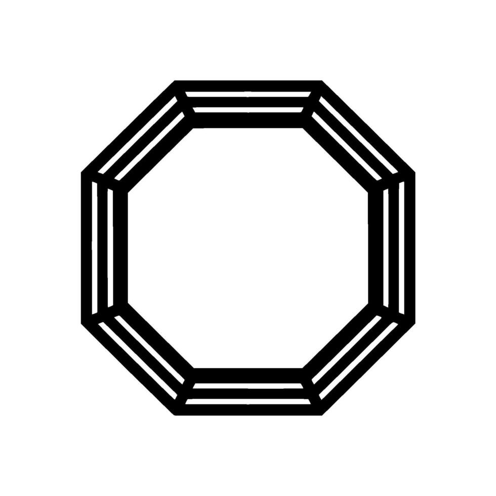 Geometric Octagon, Minimalist Outline, Modern vector