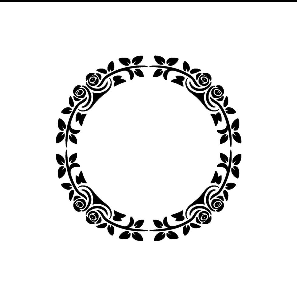 Elegant Floral Wreath, Vintage, Minimalist Frame, Roses - Botanical vector