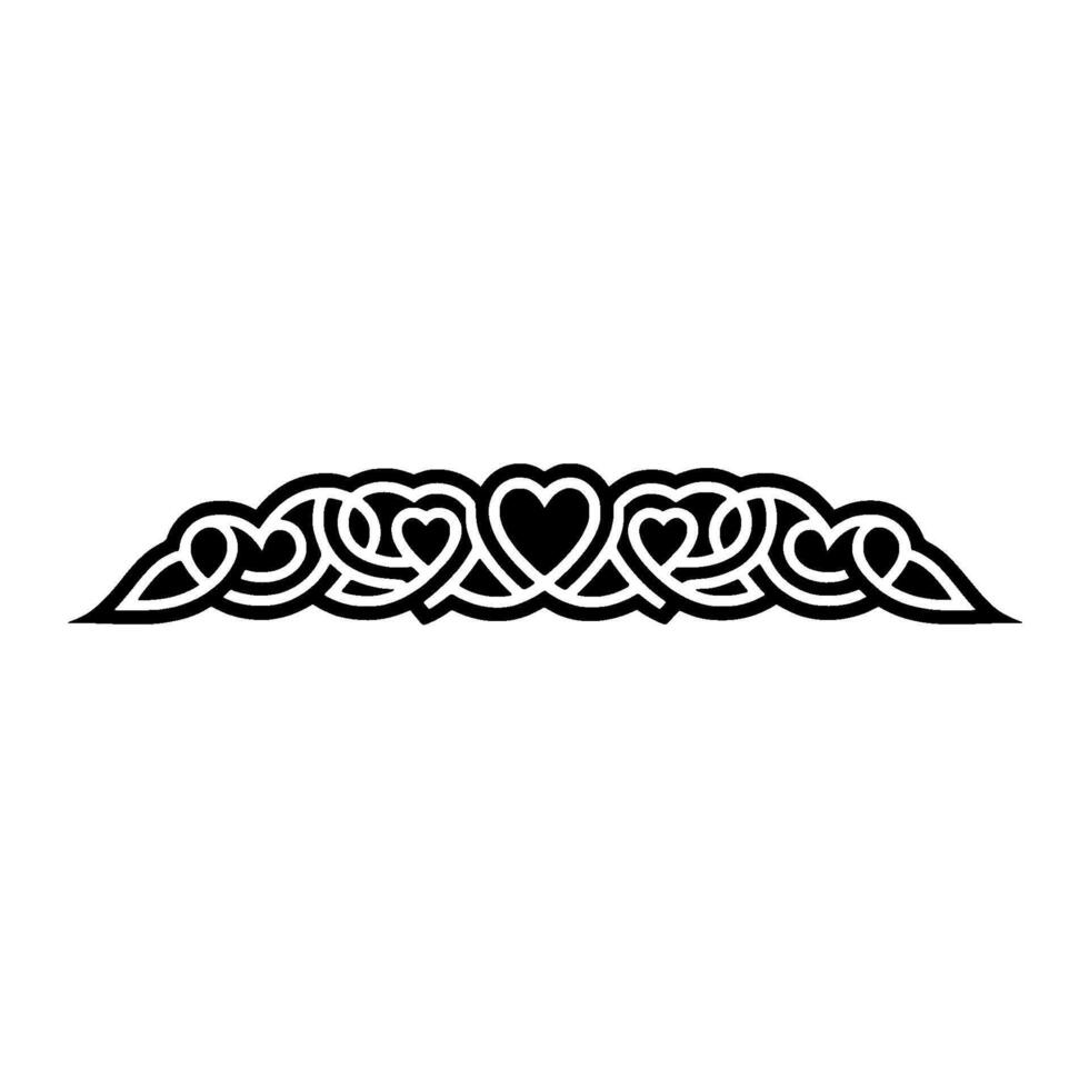 Celtic Heart Border, Intricate, Vintage Motif, Hearts vector