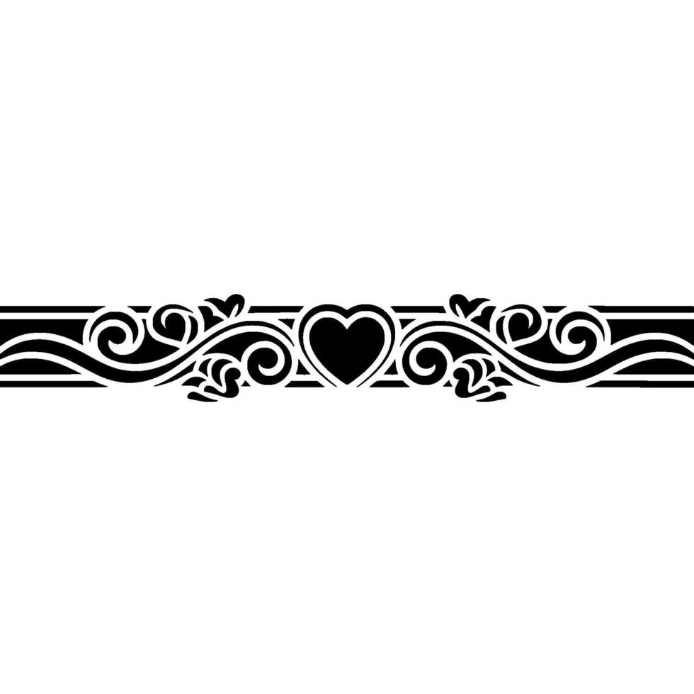 Elegant Black and White Decorative Border, Vintage Style, Swirls - Ornament vector