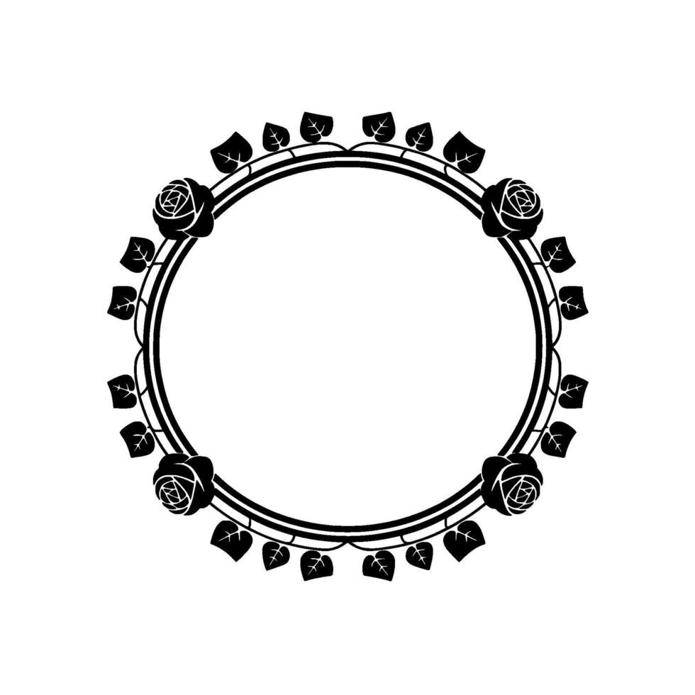 Elegant Floral Frame, Art Nouveau - Vintage vector