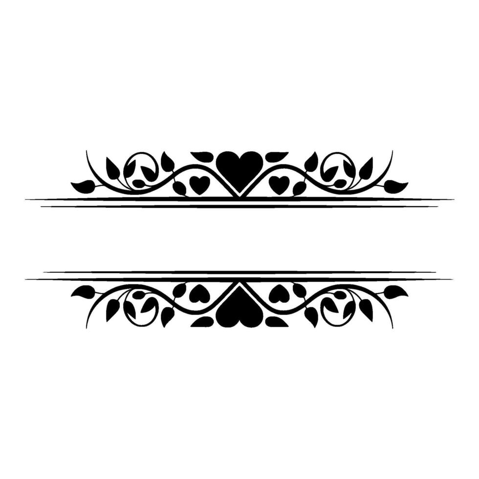 Elegant Floral Border, Romantic Division, Vintage - Decorative vector
