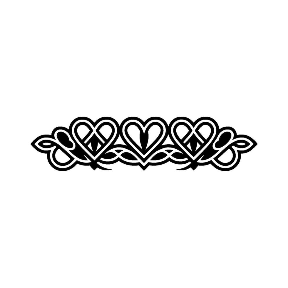 Celtic Heart Border, Intricate , Symbolic Ornamentation vector