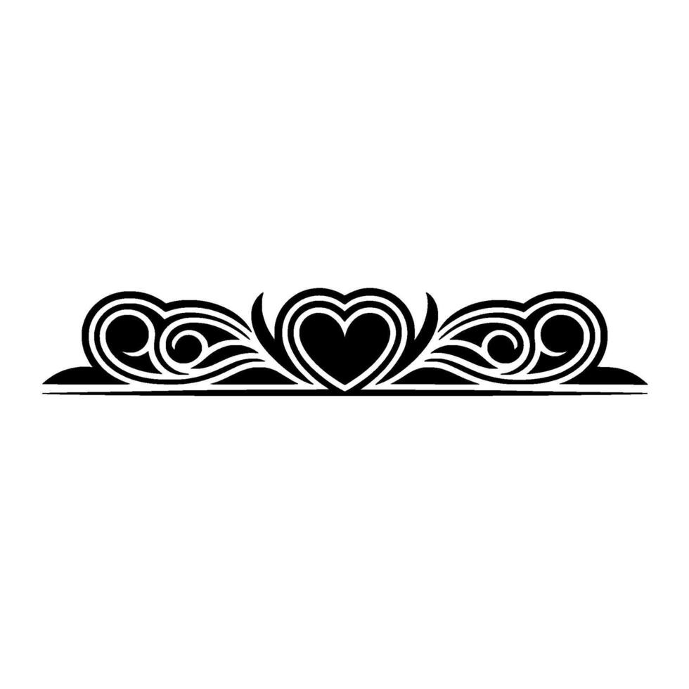 Elegant Heart Border, Vintage Decorative Element - Hearts, Floral vector