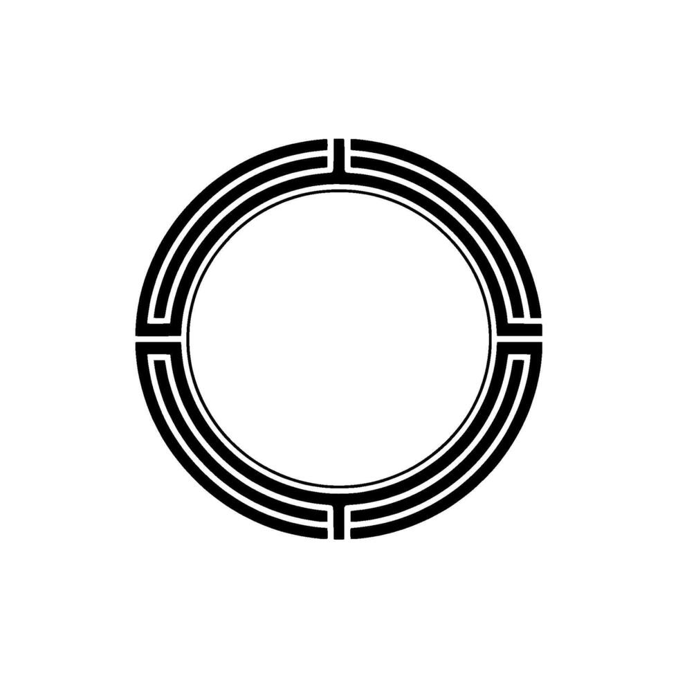 Geometric Circle Frame, Minimalist , Circular Motif - Negative space vector