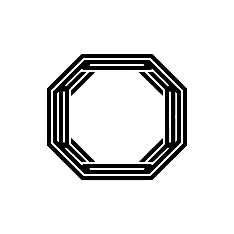 Geometric Octagon Frame, Minimalist , Modern Abstract - Pattern vector