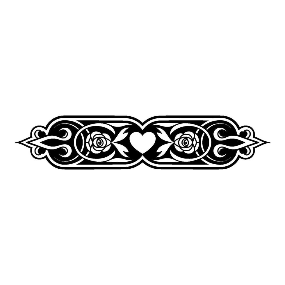 Intricate Floral Border, Vintage , Elegant Ornament - Geometric vector