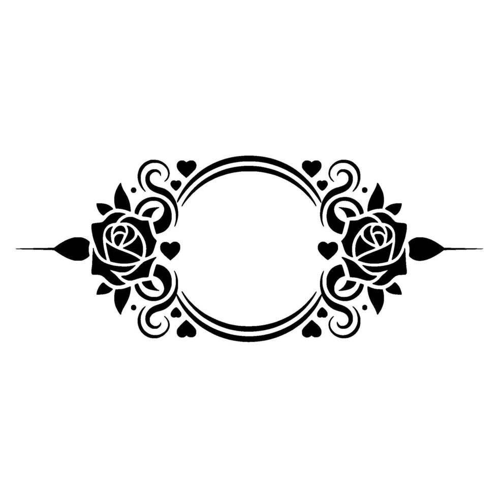Elegant Floral Frame, Romantic, Vintage Illustration - Rose - Decorative vector