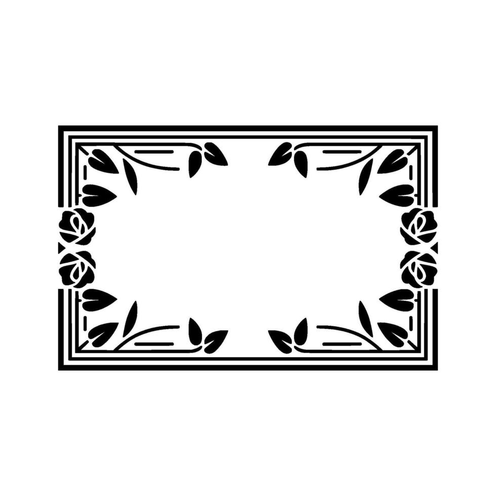 Art Deco Floral Border, Elegant Vintage - Artdeco - Frame vector