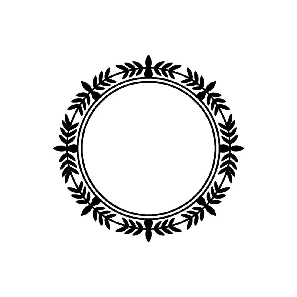 Elegant Laurel Circle Frame, Vintage vector