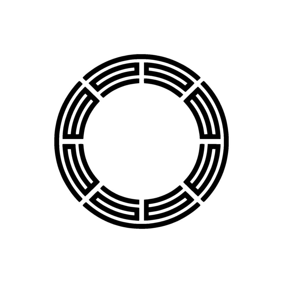 Minimalist Circular Emblem, Modern, Symbolic Outline vector