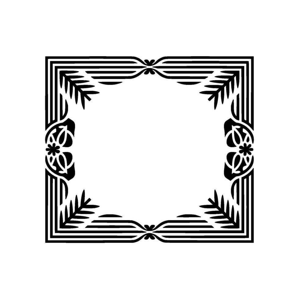Art Deco Frame, Intricate Floral Border, Vintage vector