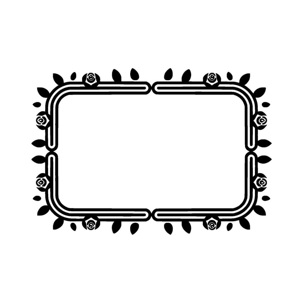 Art Deco Floral Frame Elegant Border - Minimalism vector