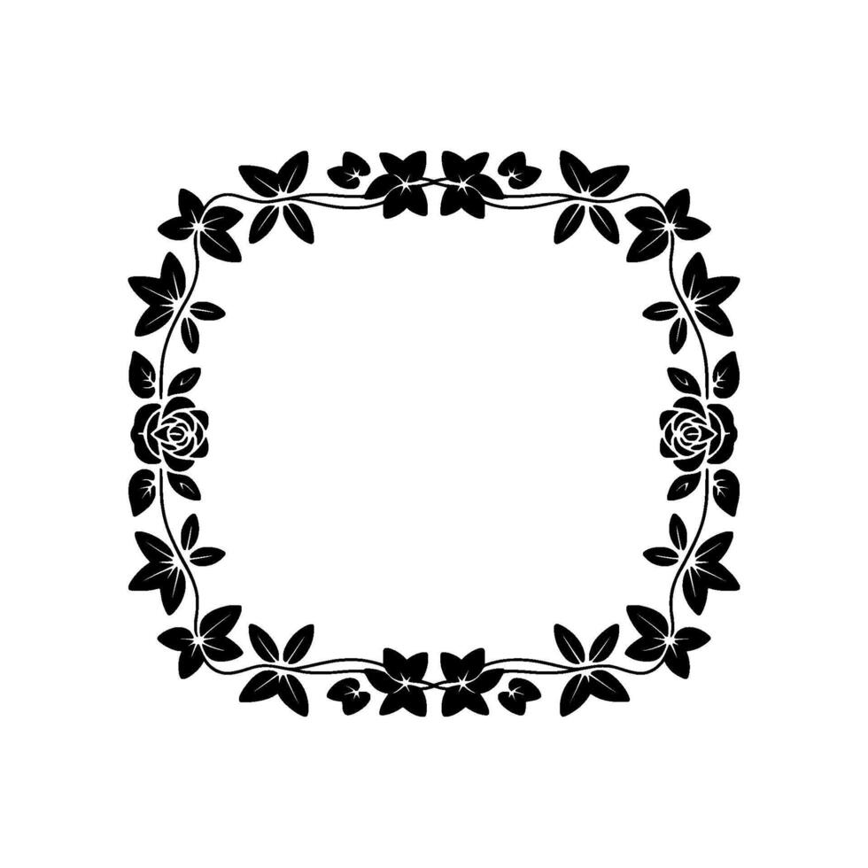 Elegant Floral Frame, Vintage Botanical Border - Wreath - Decorative vector