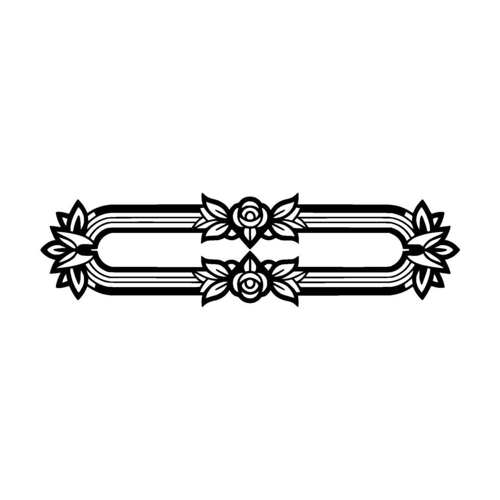 Art Deco Floral Border Elegant Vintage Element - Art deco vector