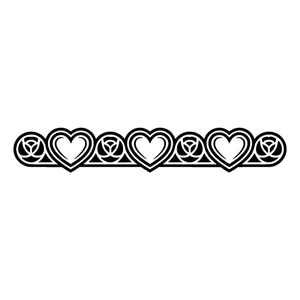 Celtic Heart Border Vintage, Symbolic, Decorative Element vector