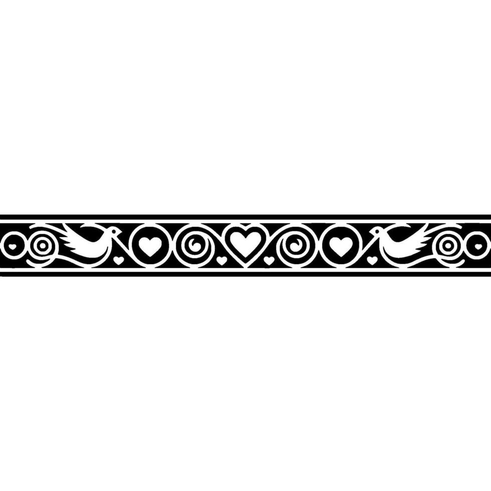 Elegant Black and White Ornately Detailed Border vector