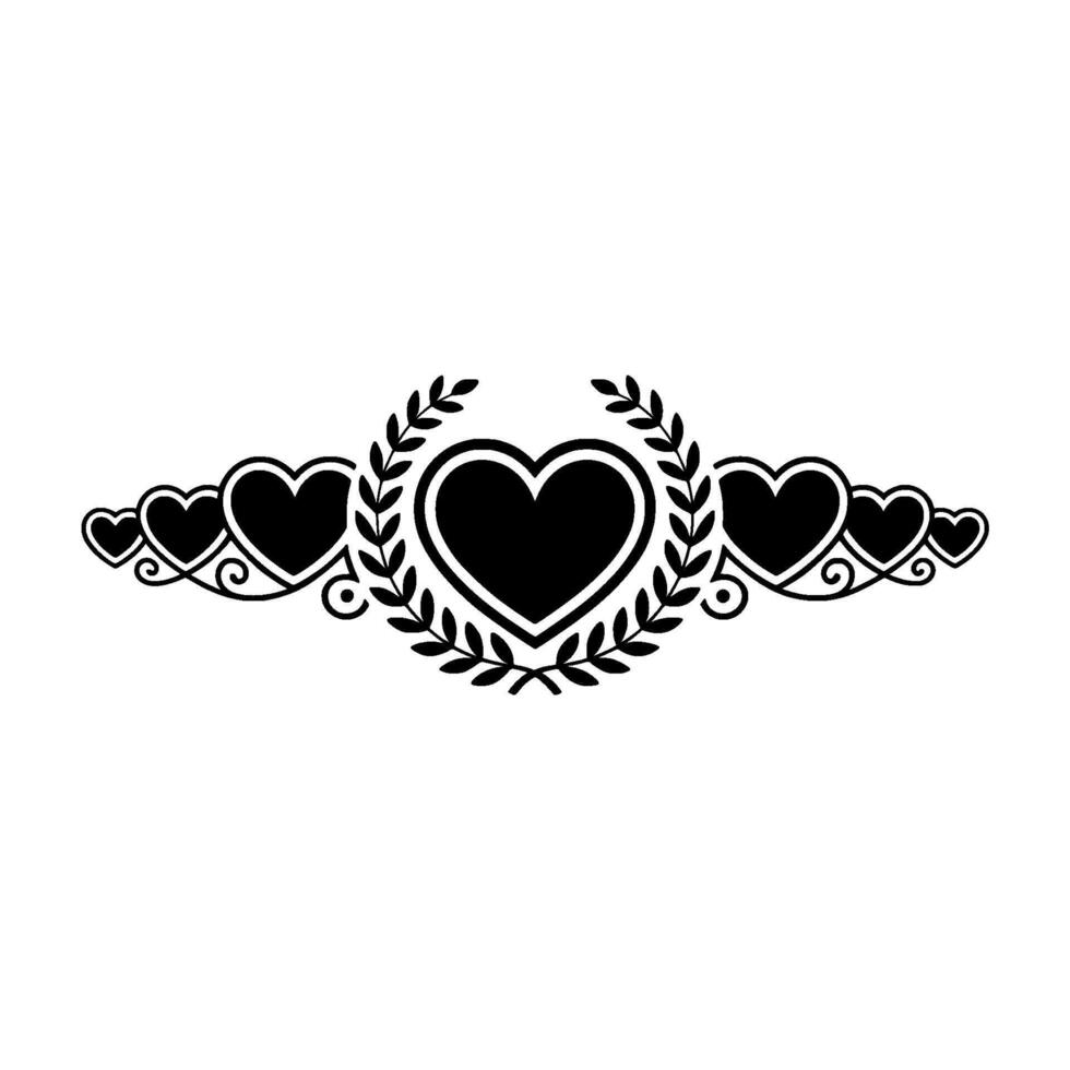 Elegant Heart Garland, Romantic Element vector