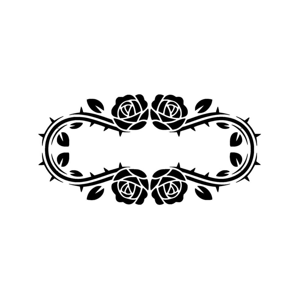 Elegant Rose Border, Vintage Element, Roses - Floral vector