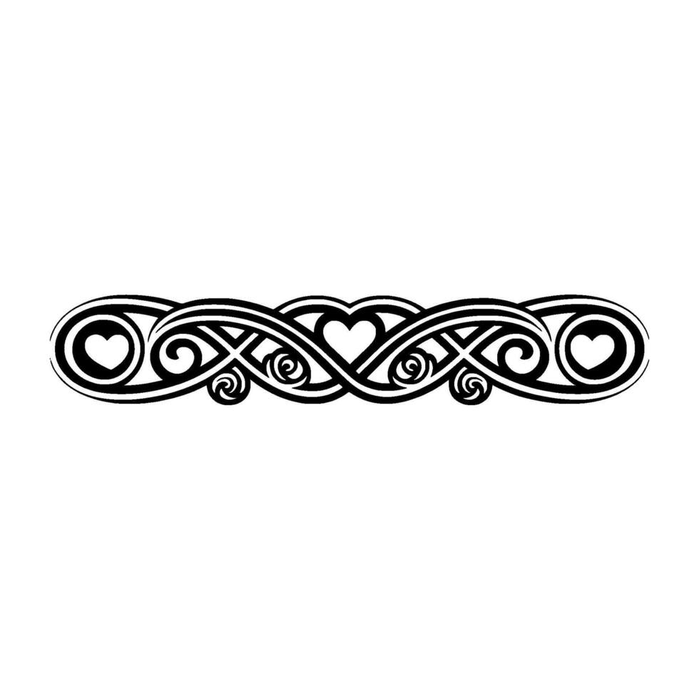 Intricate Celtic Heart Border, Vintage Element - Pattern vector