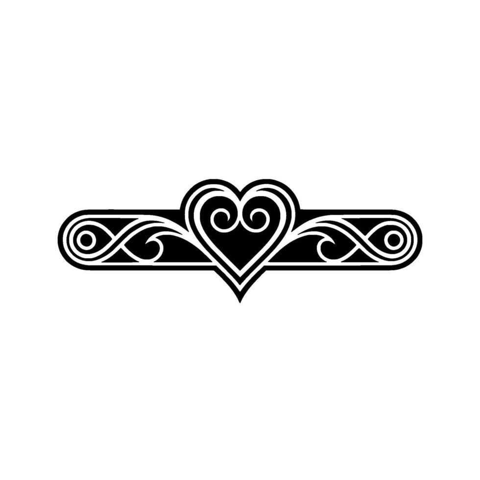 Elegant Heart Border, Vintage Element - Symmetry vector
