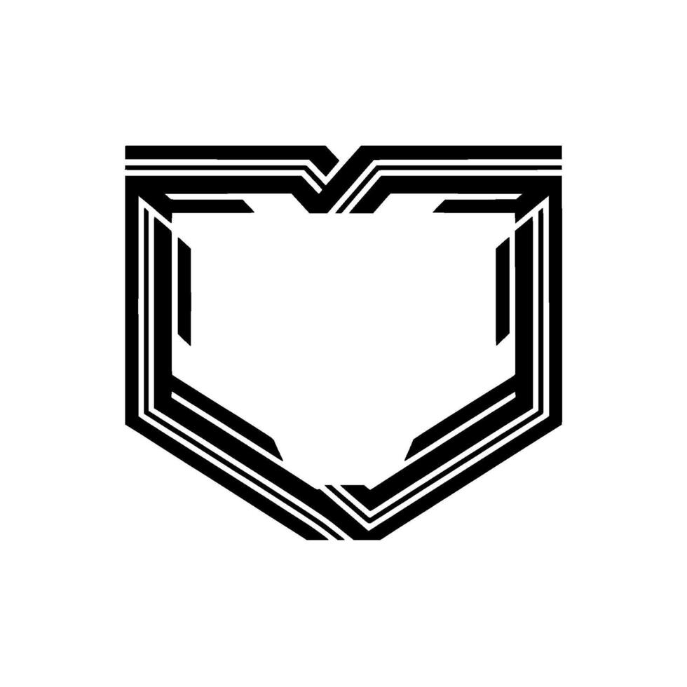 Geometric Shield , Minimalist , Protective Symbol - Abstract vector