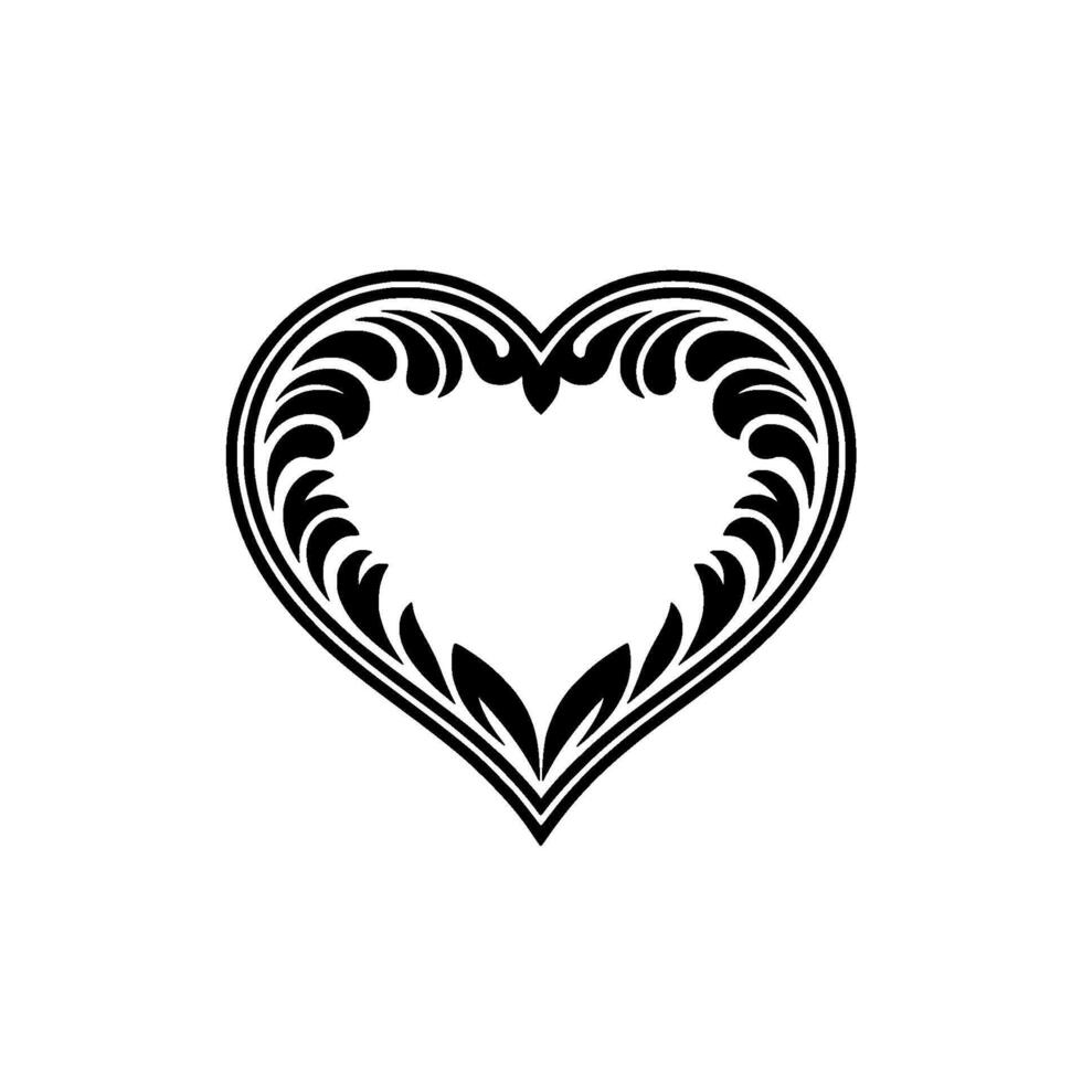 Intricate Heart Ornament, Decorative - Floral vector