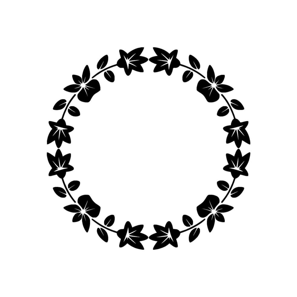 Elegant Botanical Wreath, Minimalist - Retro vector