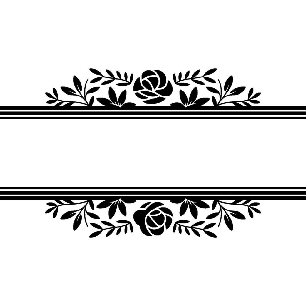Elegant Floral Border, Vintage , Minimalist Aesthetic - Rose vector
