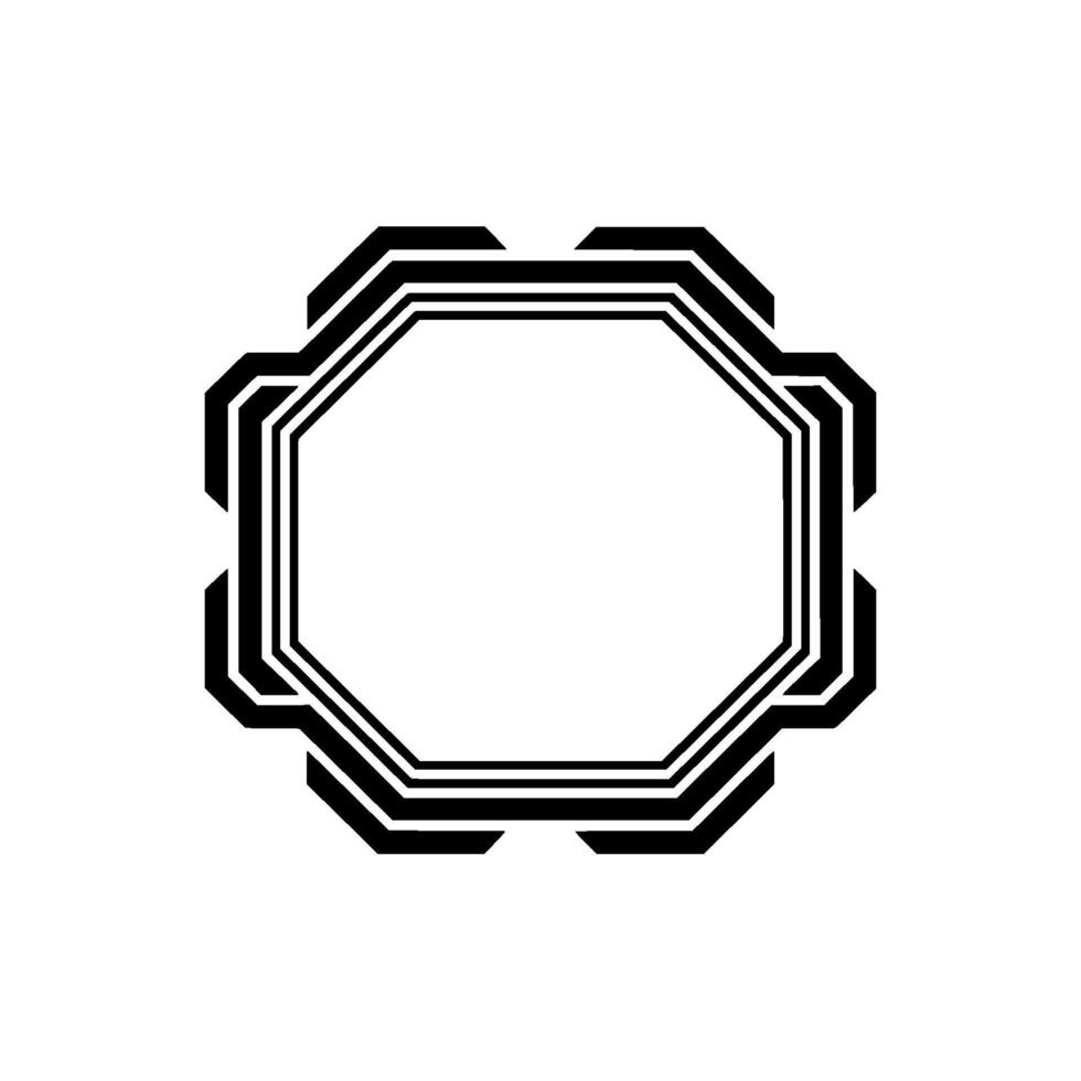Geometric Octagon Frame, Minimalist , Modern Abstract - Monochrome vector