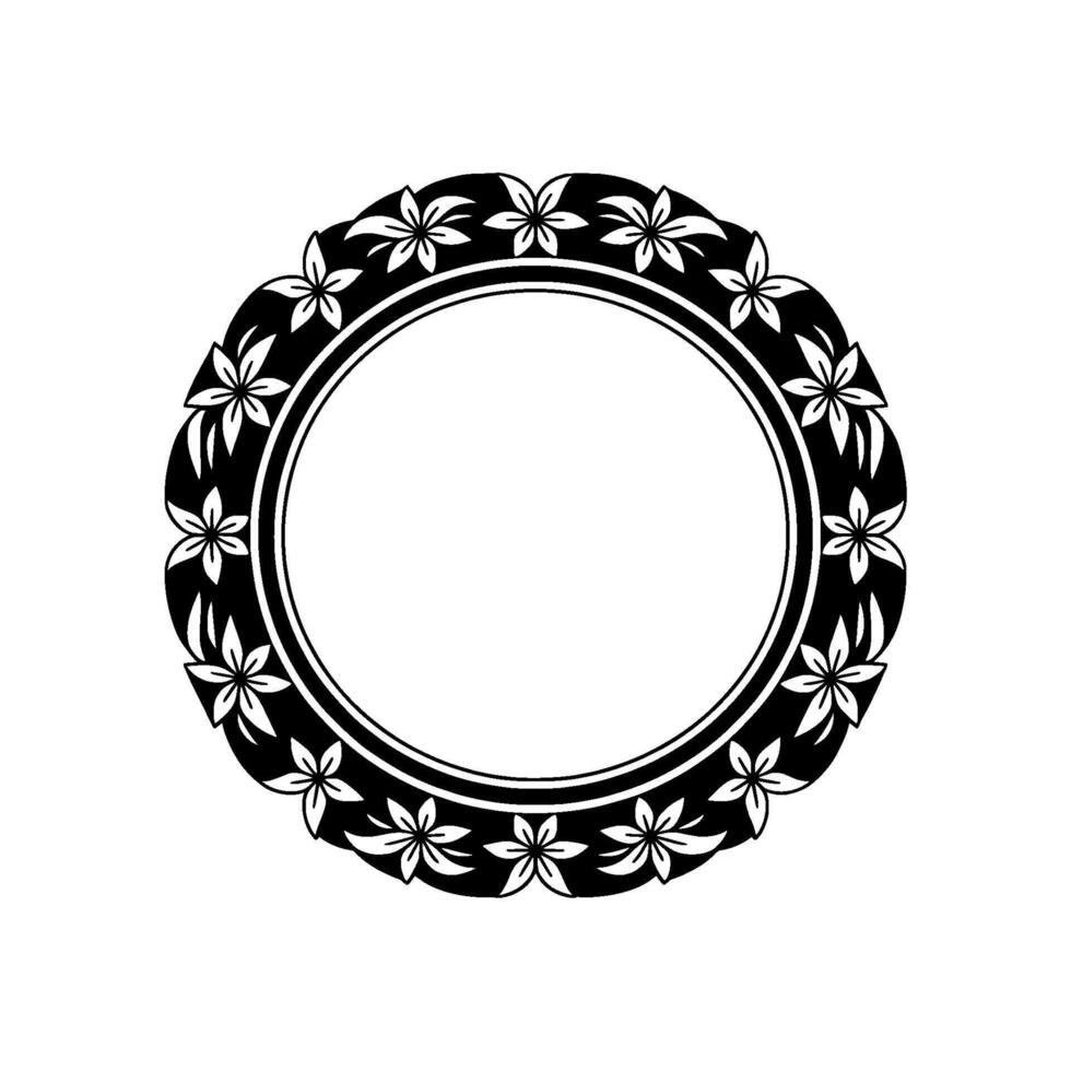 Elegant Floral Circle Frame, Vintage - Border vector