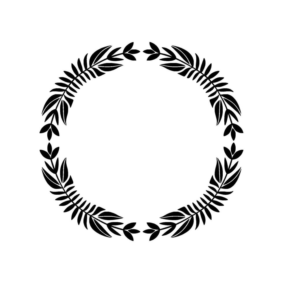 Elegant Laurel Wreath, Minimalist , Celebration Border - Foliage vector