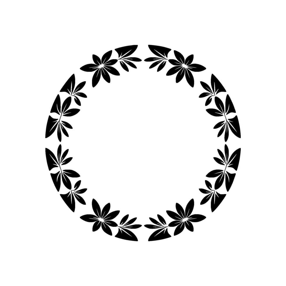 Stylized Floral Circle Border, Minimalist - Pattern vector