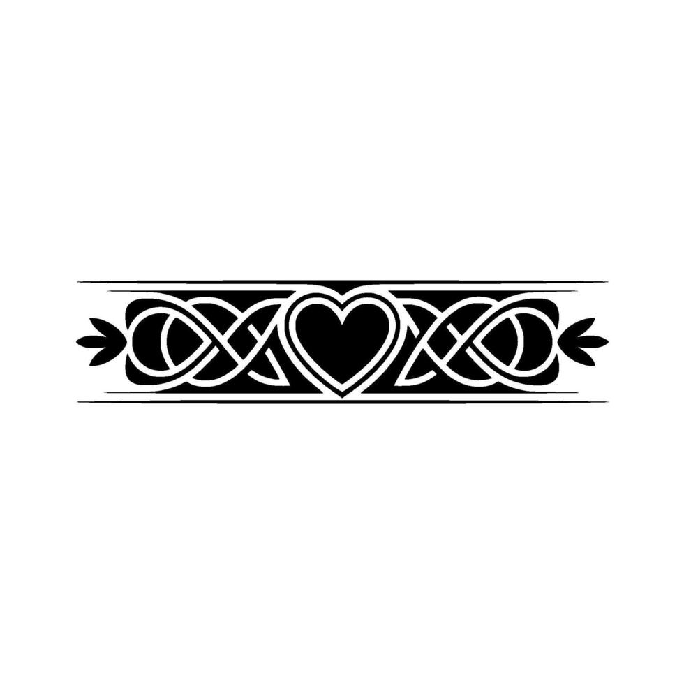 Intricate Celtic Heart Border, Vintage Element - Knotwork vector