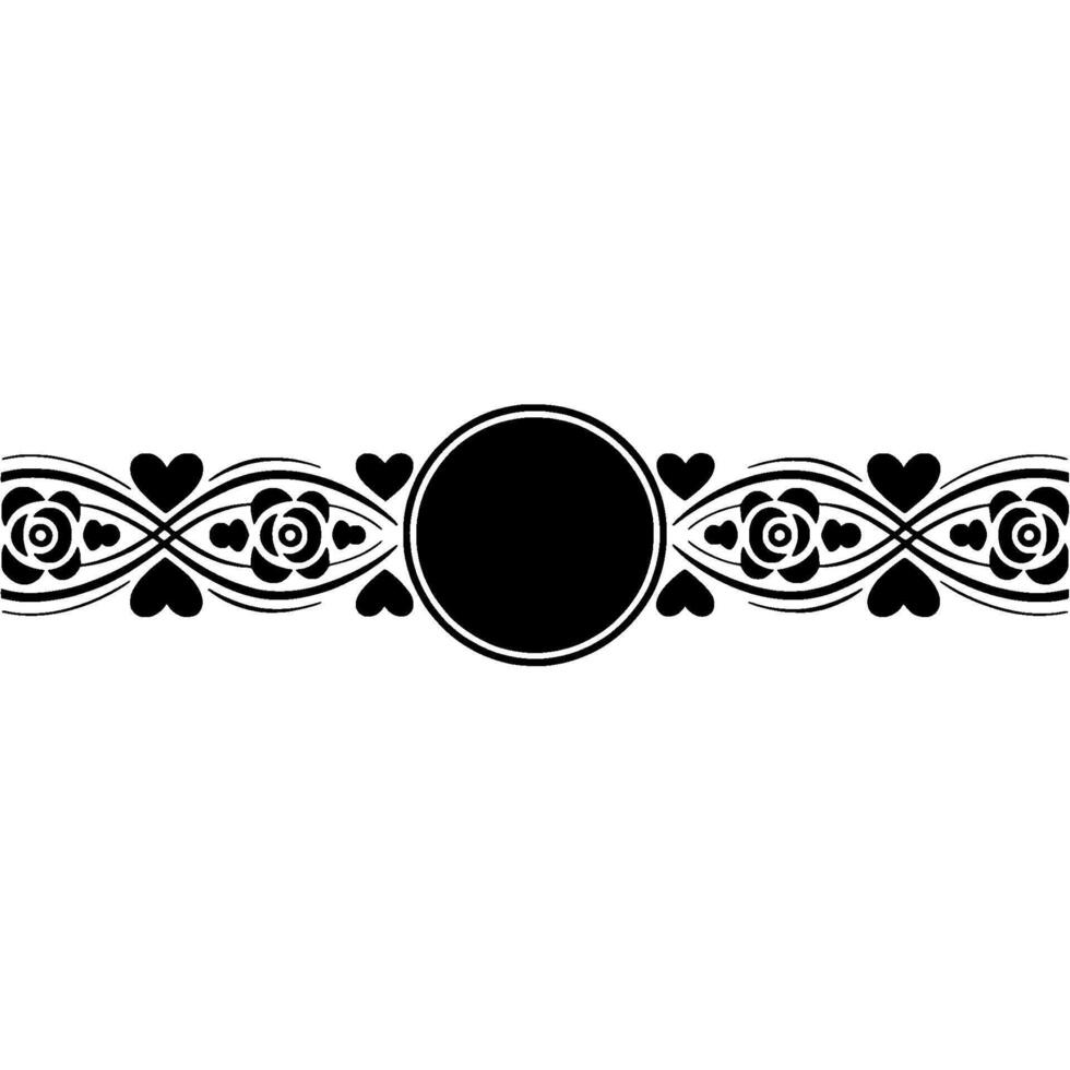 Elegant Black Floral Border, Decorative Element, Vintage vector