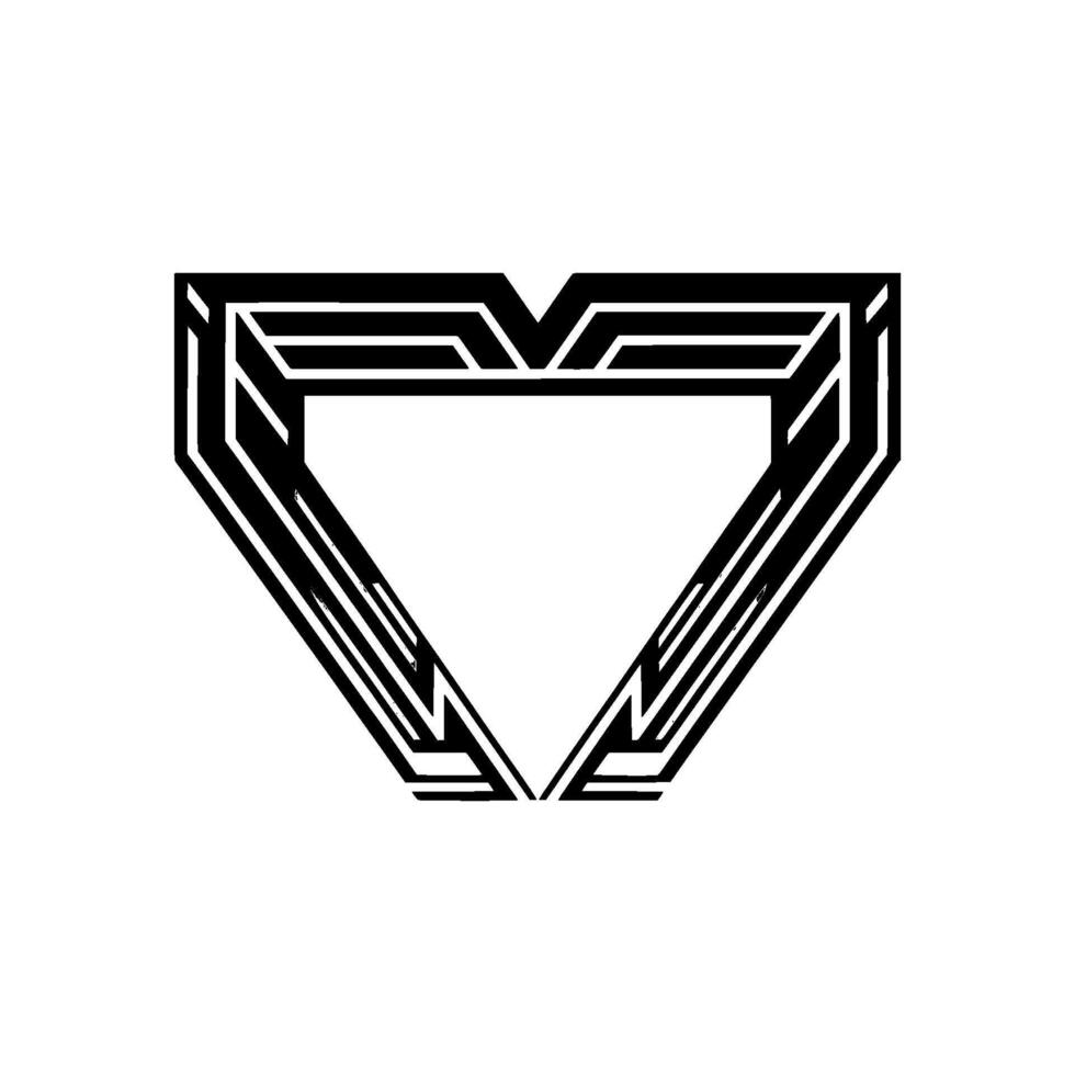 Geometric Diamond Emblem, Modern Abstract - Geometry vector