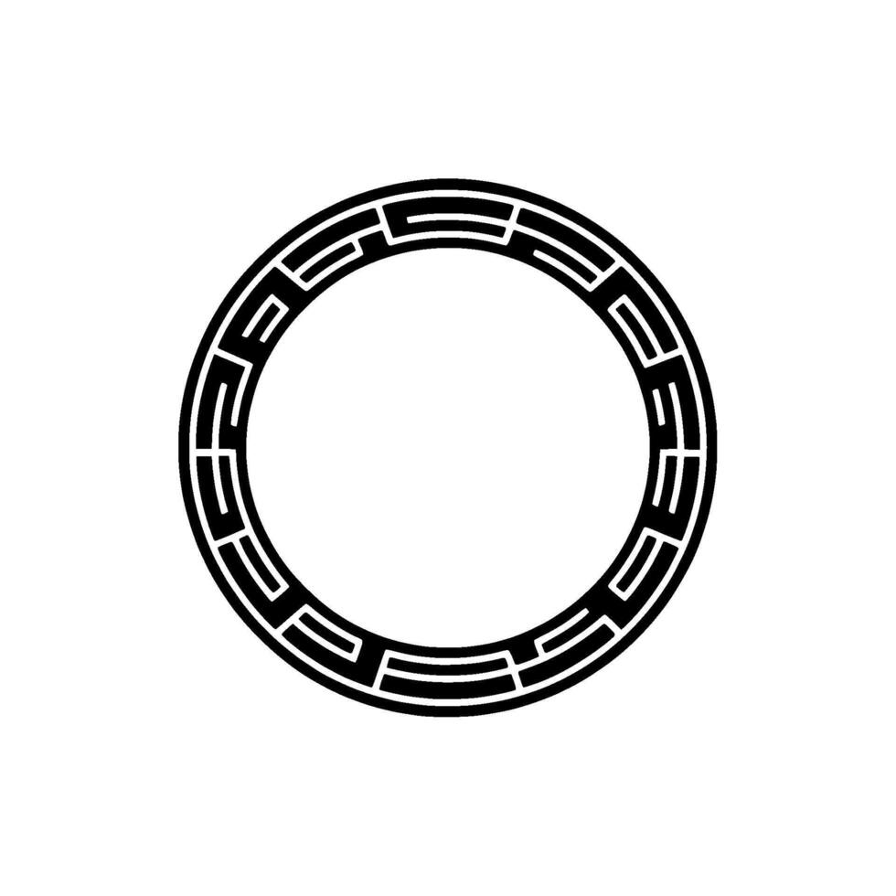 Geometric Circle Frame, Asian Inspired vector