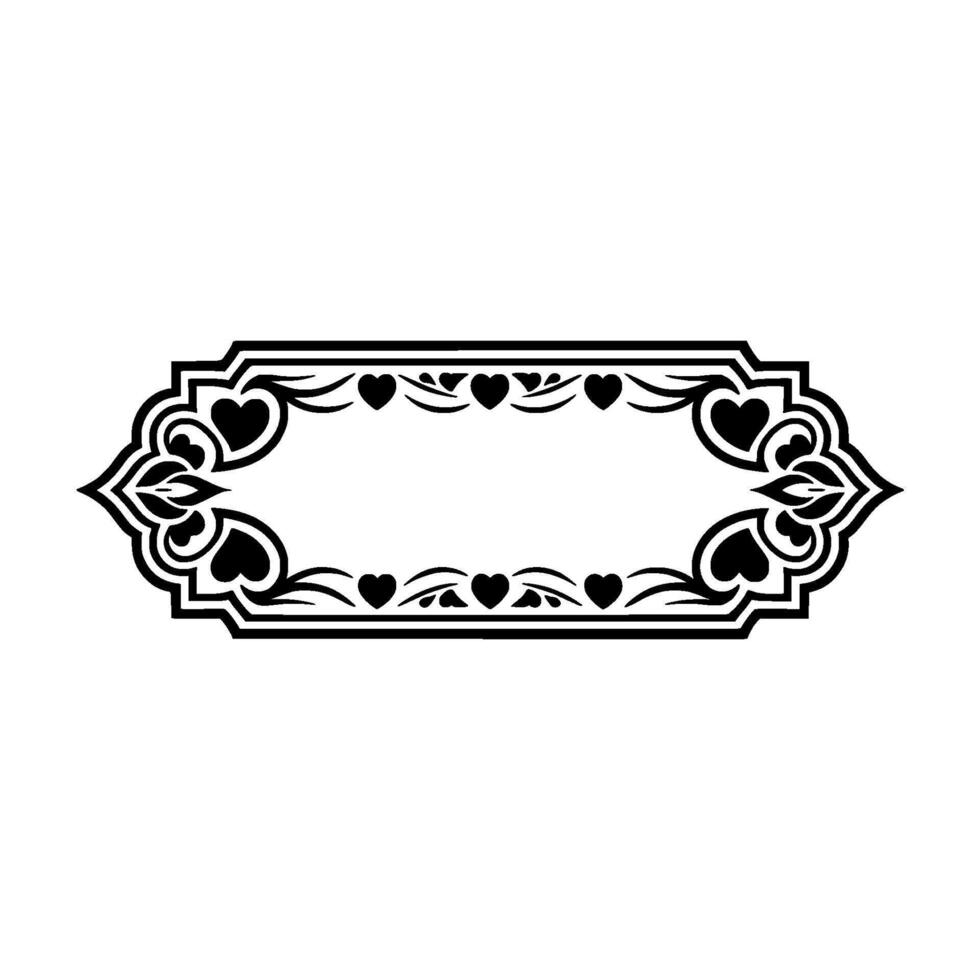 Elegant Heart-Embellished Decorative Border, Vintage Style vector
