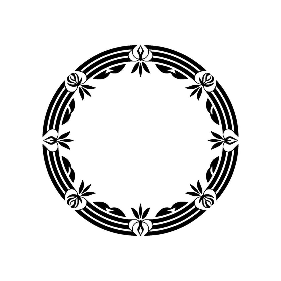 Intricate Floral Border, Vintage, Circular Motif - Ornament vector