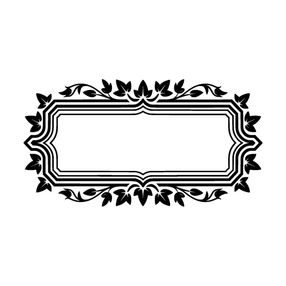 Elegant Botanical Frame, Vintage Element, Art nouveau - Floral vector