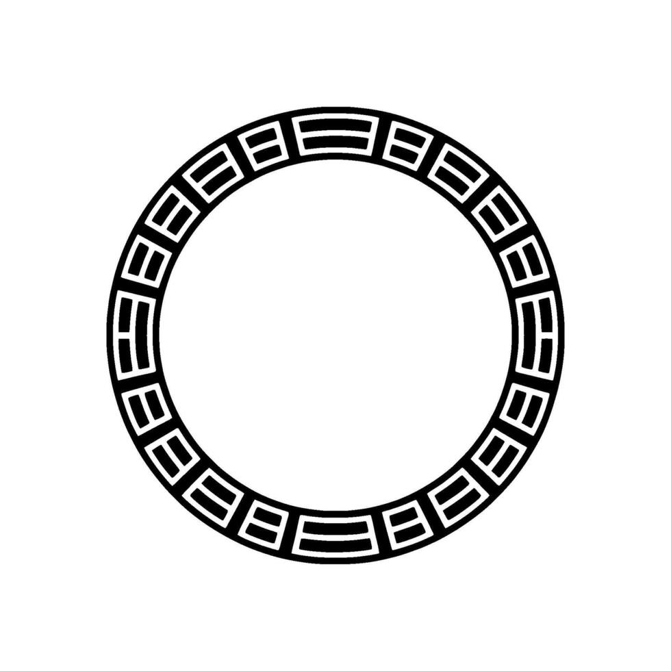 Geometric Circle Border, Minimalist, Circular Motif - Outline vector