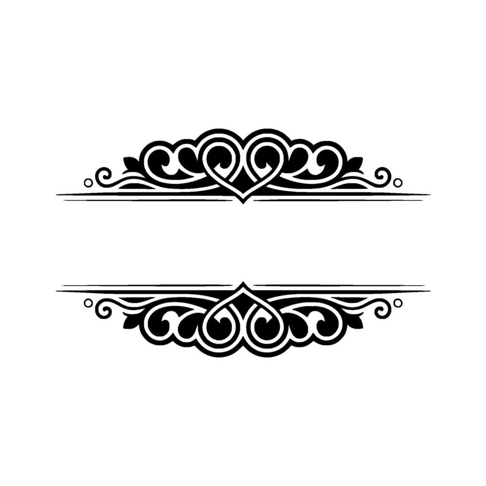 Elegant Black Ornamental Divider, Vintage, Intricate vector