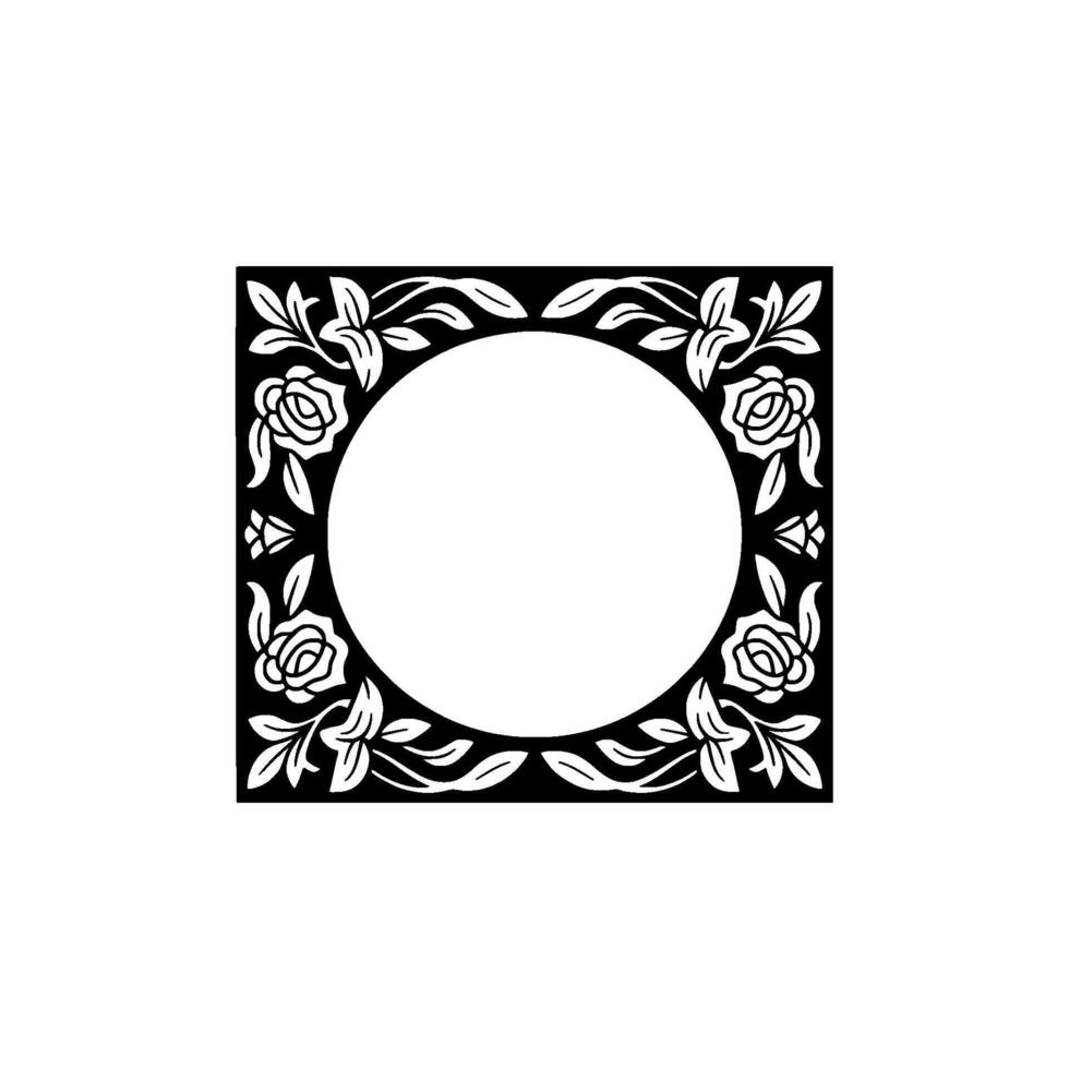Elegant Floral Frame, Vintage , Minimalist Composition - Rose vector