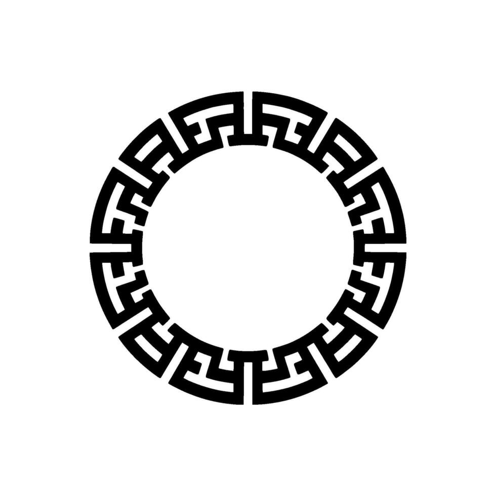 Geometric Aegean Frame, Minimalist Circular - Circle vector