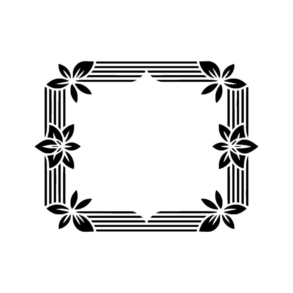 Geometric Floral Frame, Minimalist , Elegant Border - Pattern vector