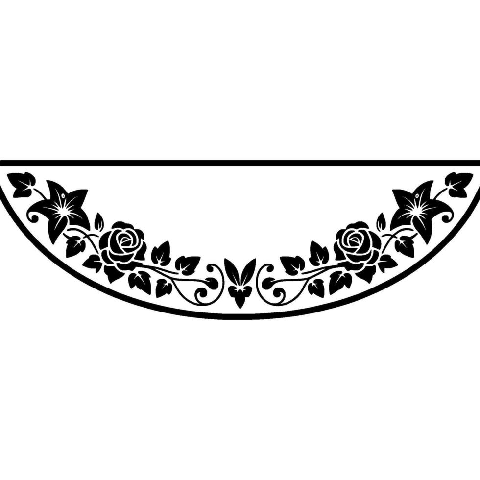 Elegant Floral Border, Vintage, Decorative Element, Style vector
