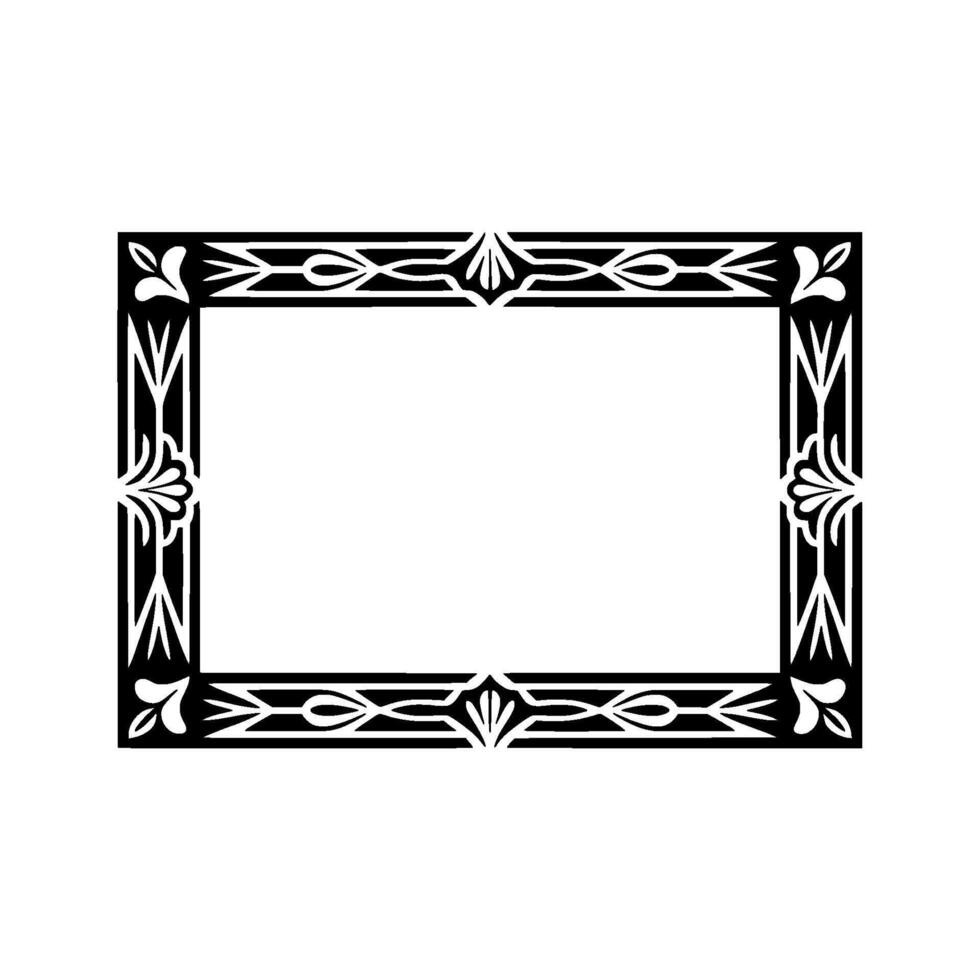 Art Deco Frame, Elegant Ornamentation, Vintage, Blackandwhite vector