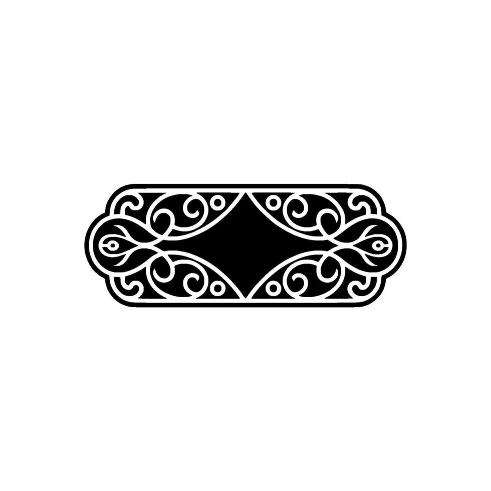 Elegant Black and White Ornamental Frame, Vintage vector