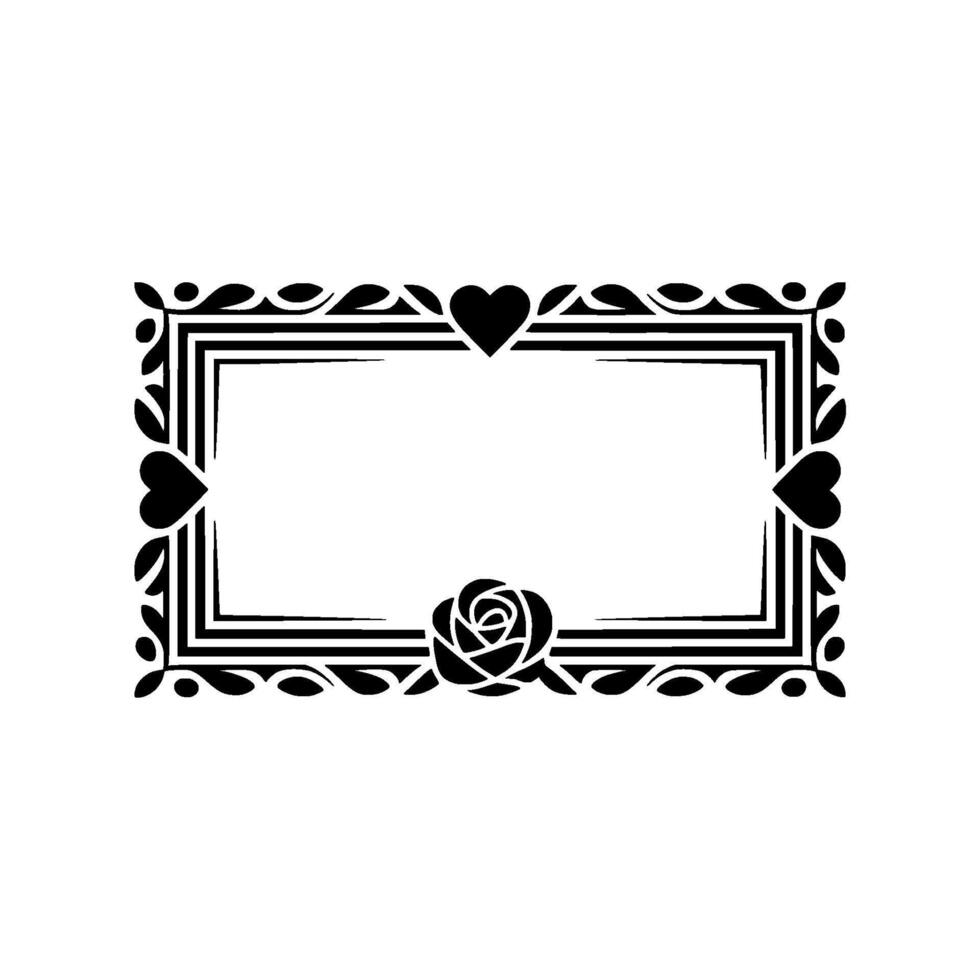 Elegant Floral Frame, Vintage Romance Illustration vector